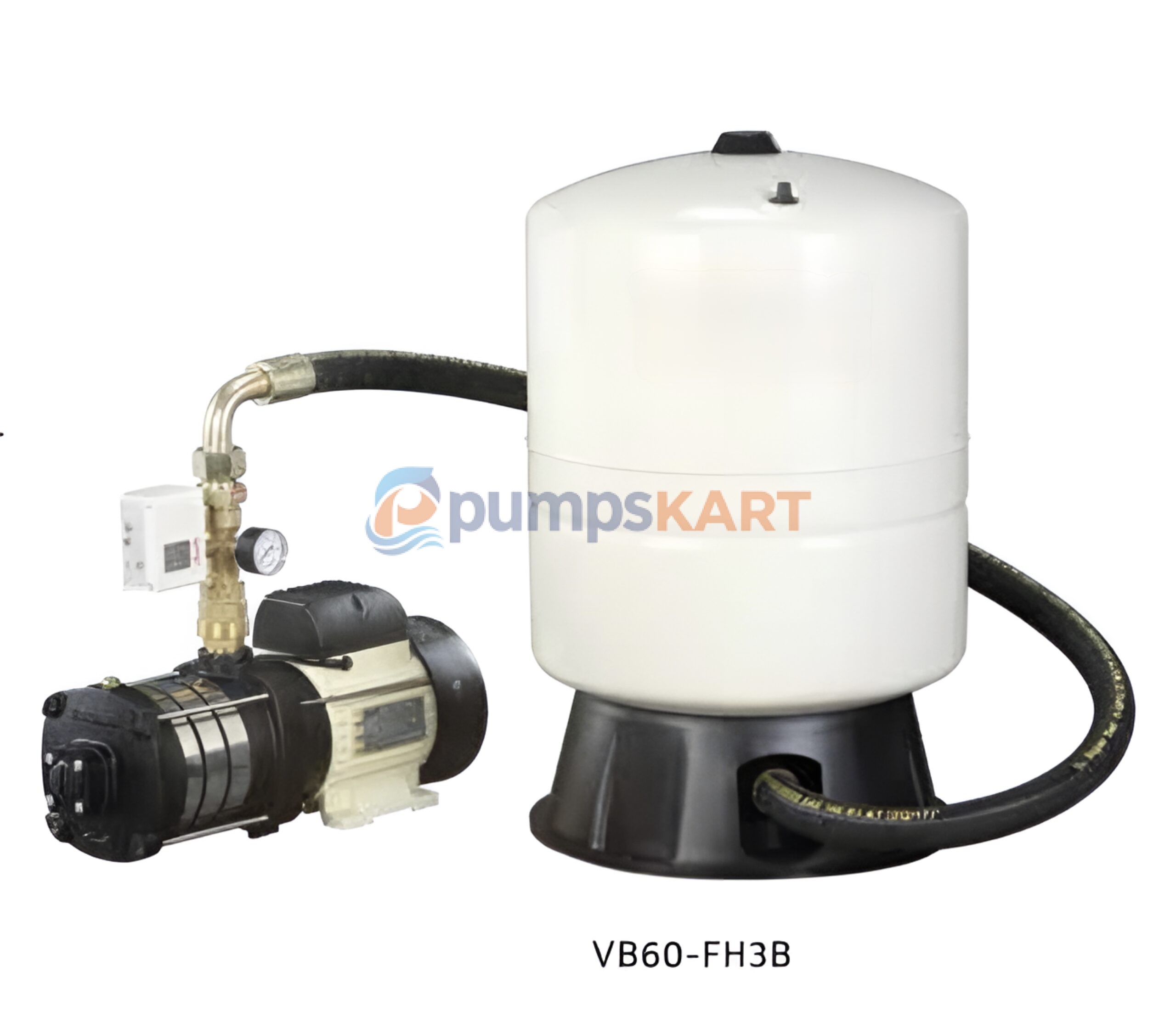 1.5 HP V-Guard Pressure Booster Pump with 60L VB 60 - FH3B Single Phase